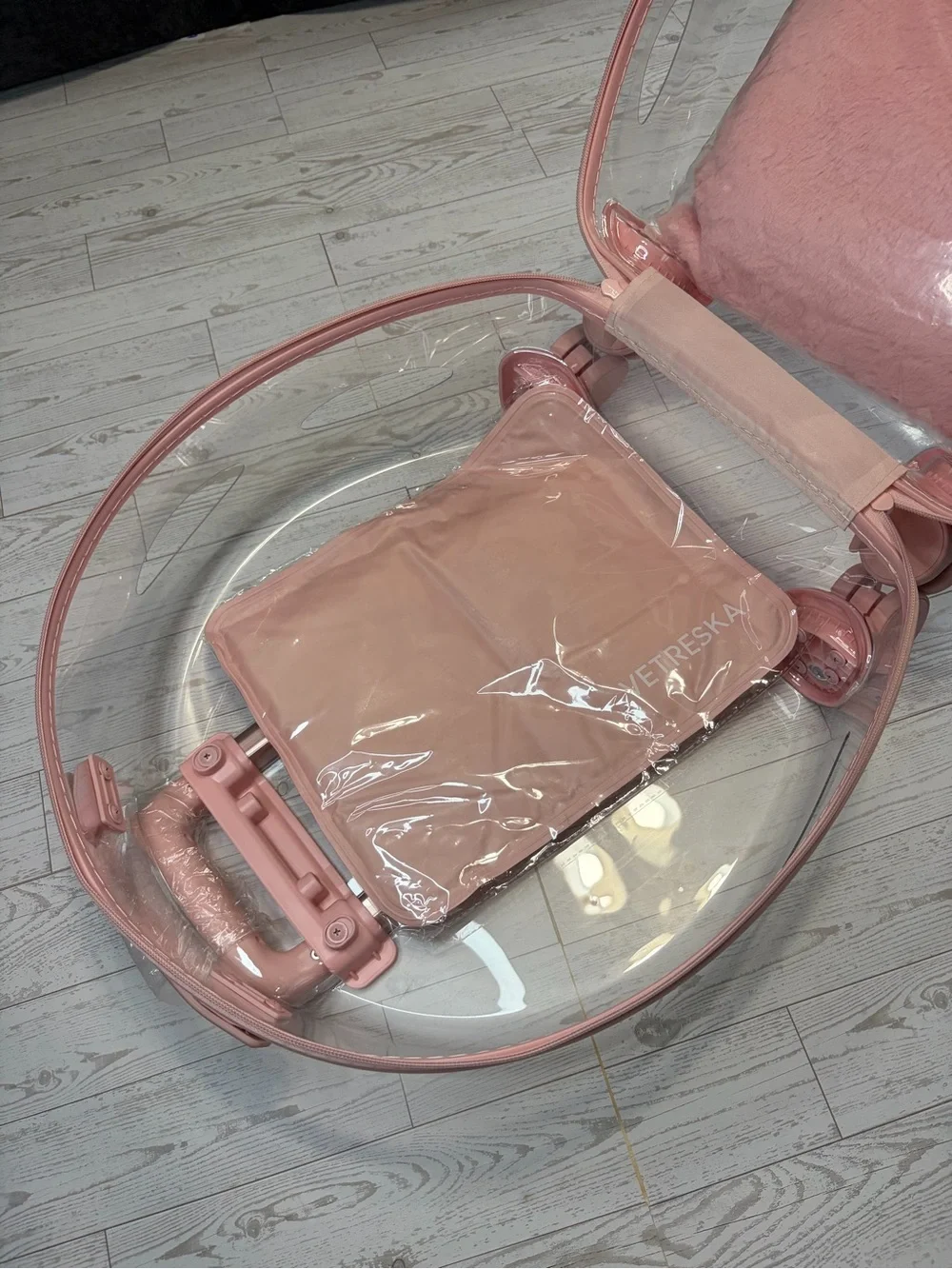 NEW! Clear Bubble Pet Carrier Luggage in Light Pink